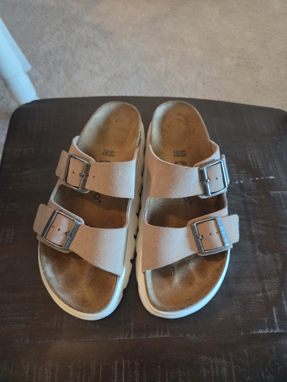 Papillio Women’s Double Buckle Sandals in Neutral Tan